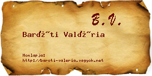 Baróti Valéria névjegykártya
